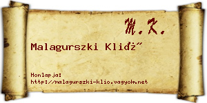 Malagurszki Klió névjegykártya